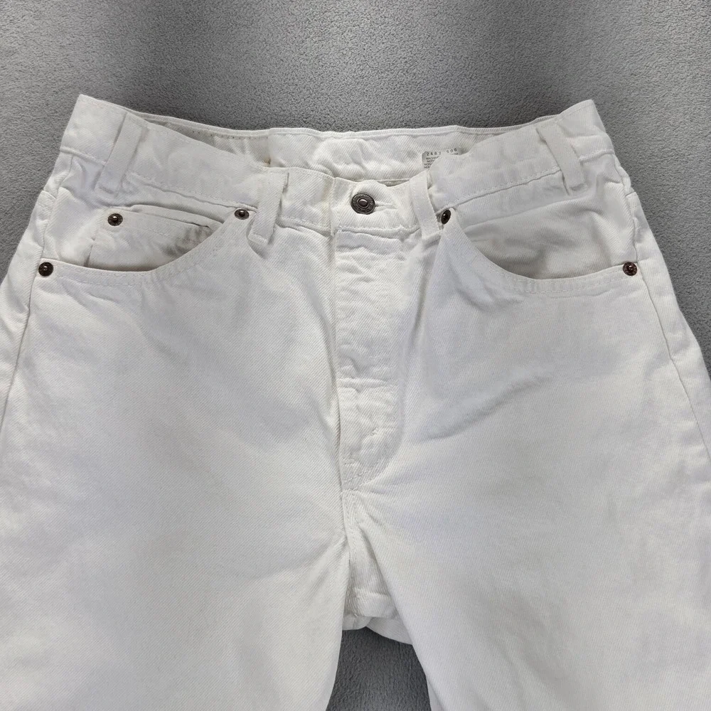 VTG Levis 505 Jeans Mens White Made‎ In USA Fits 27x29